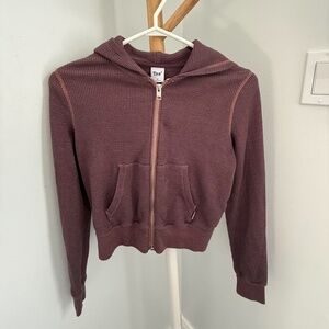 TNA Waffle Zip Up Hoodie | Burgundy XS | Special Edition
